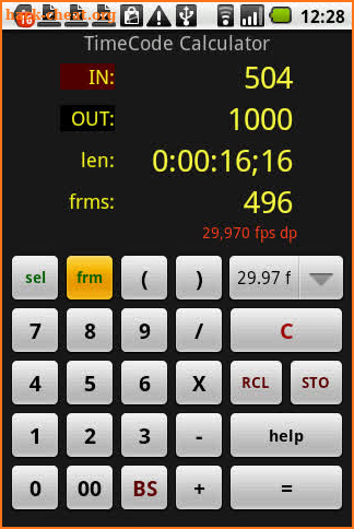 TimeCode Calculator screenshot