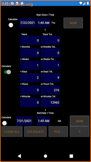 TimeDateCalculator screenshot