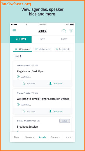 Times Higher Education Events screenshot