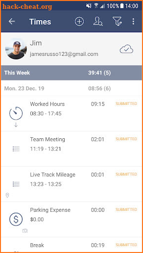Timesheet Express - Work Time Tracker & GPS screenshot