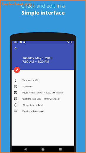 Timesheet - Time Hours and Salary Tracker screenshot