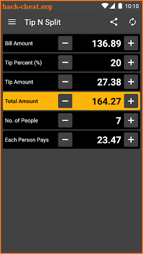 Tip N Split Tip Calculator screenshot