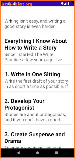 Tips For Better Stories screenshot
