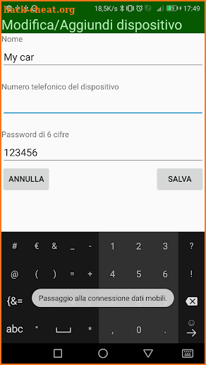 TK103 Configurator SMS screenshot