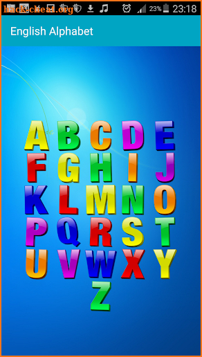 To learn the English alphabet screenshot