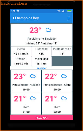 Today's weather In Spanish - El tiempo de hoy screenshot