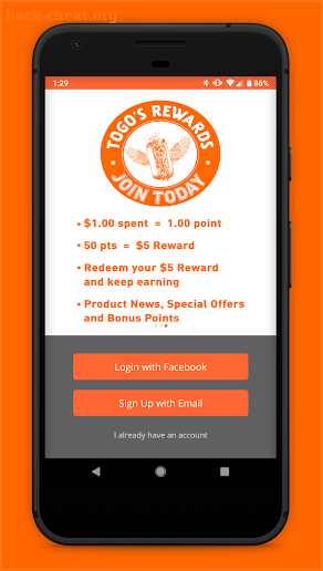 Togo's Rewards screenshot