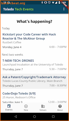 Toledo Tech Events screenshot