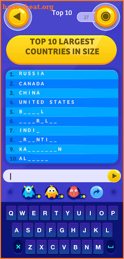 Top 10 - Trivia Quiz Questions screenshot