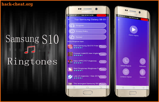 Top Samsung Galaxy S9 S10 ringtones screenshot