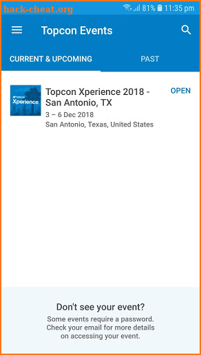 Topcon Events screenshot
