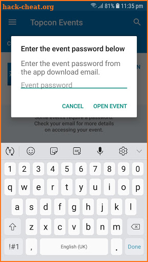 Topcon Events screenshot