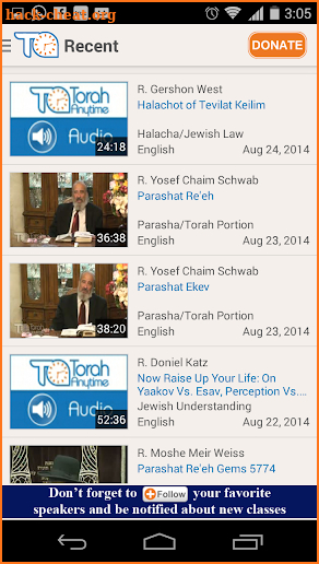 TorahAnytime.com screenshot