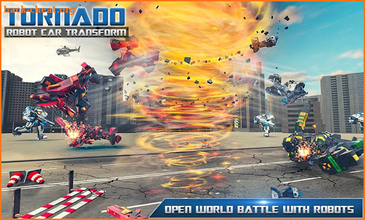 Tornado Robot Car Hurricane Hero Game screenshot