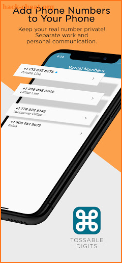 Tossable Digits Phone Numbers screenshot