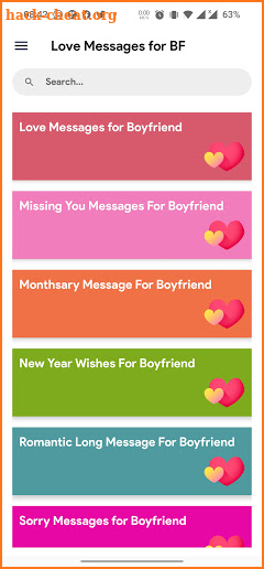 Touching Love Messages for boyfriend screenshot