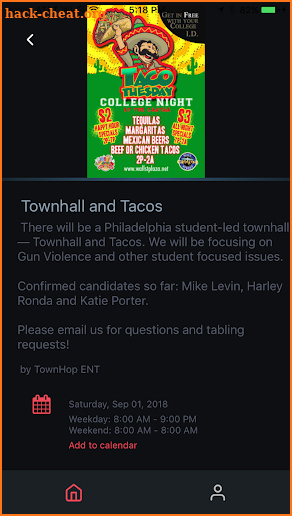 TownHop Event App screenshot