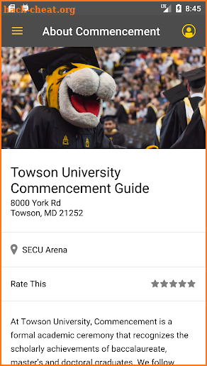 Towson University Commencement screenshot