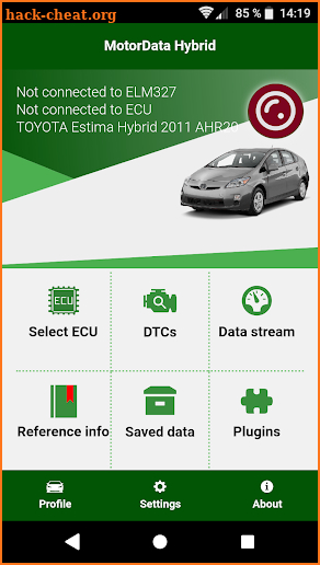Toyota Hybrid Lexus Hybrid. MotorData OBD scanner screenshot