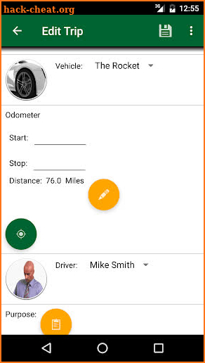 Track My Mileage and Time screenshot