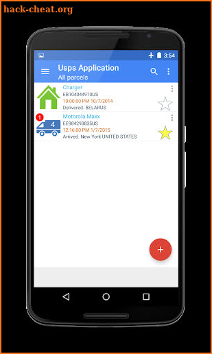 Tracking parcels for USPS screenshot