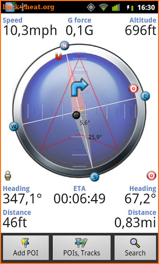 Tracky GPS Navigation +Compass screenshot