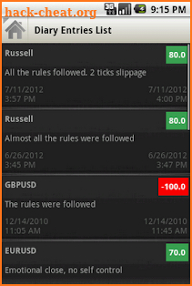 Trading Diary screenshot