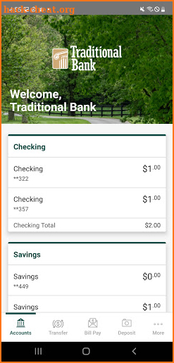 Traditional Bank Mobile screenshot