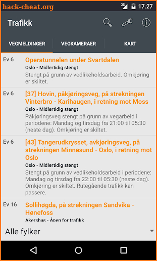Traffic in Norway screenshot