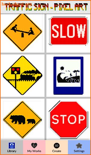 Traffic Sign Color By Number-Pixel: Coloring Book screenshot