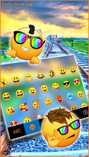 Train Track Sunset Keyboard Background screenshot