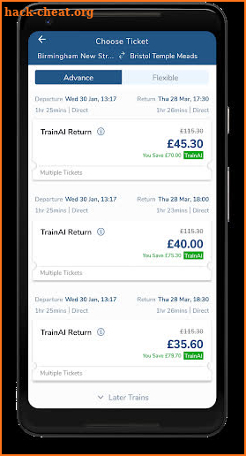 TrainAI - Book Cheaper National Rail Train Tickets screenshot