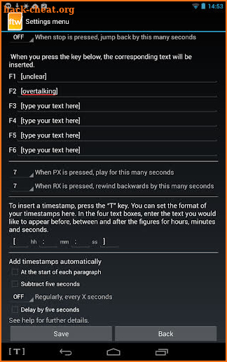 Transcription Software - the F screenshot