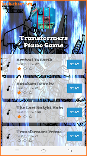 Transformers Piano Game screenshot