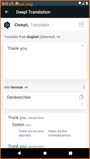 Translator Deepl screenshot