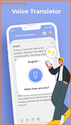 Translator: voice, photo, text screenshot