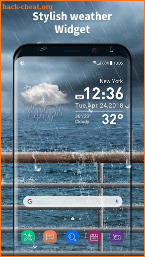 Transparent & clock weather widget screenshot