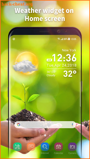 Transparent & clock weather widget screenshot