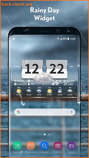 Transparent temperature forecast widget&clock screenshot