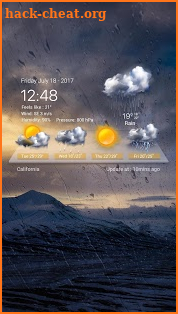 Transparent Weather Widget Raining screenshot