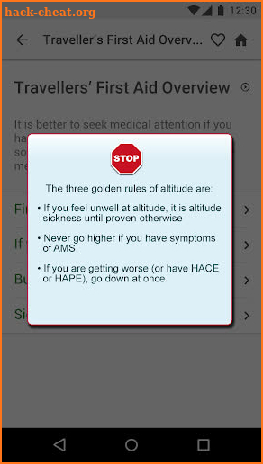 Travel Health Guide screenshot