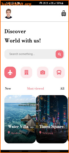 Travel UI screenshot
