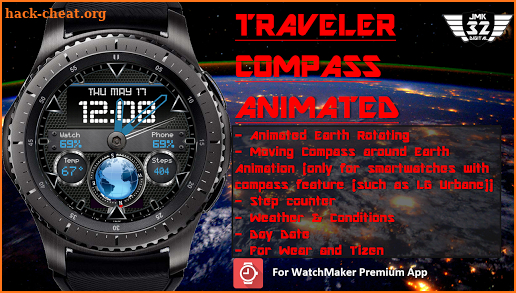 Traveler Compass Animated Watchface for WatchMaker screenshot