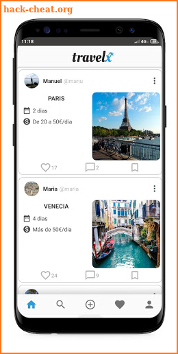 Travelx - Red social de viajes screenshot