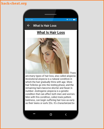 Treatment of hair loss screenshot