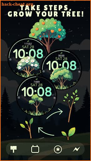 Tree Steps digital watch face screenshot