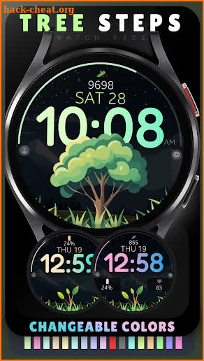 Tree Steps digital watch face screenshot