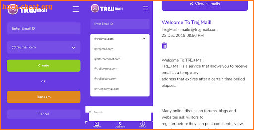 TrejjMail - Instant Temporary Email Addresses screenshot