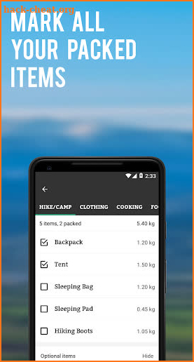 TrekPack - Packing Checklist for Trekking/Hiking screenshot
