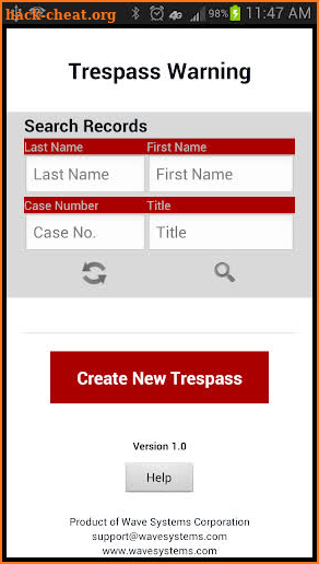 Trespass Warning screenshot